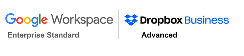 Google Workspace Enterprise and Dropbox Business Advanced both offer unlimited storage.